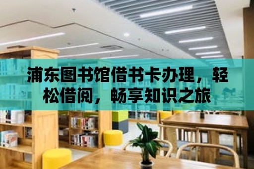 浦東圖書館借書卡辦理，輕松借閱，暢享知識之旅