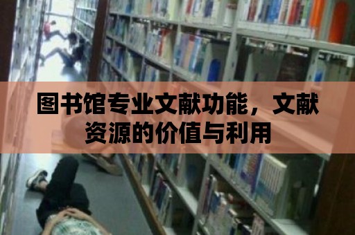 圖書館專業文獻功能，文獻資源的價值與利用