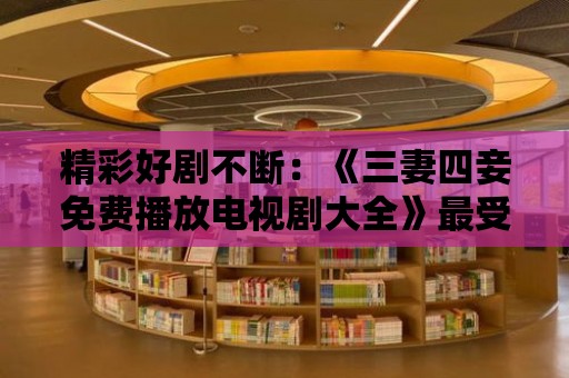 精彩好劇不斷：《三妻四妾免費播放電視劇大全》最受歡迎電視劇推薦