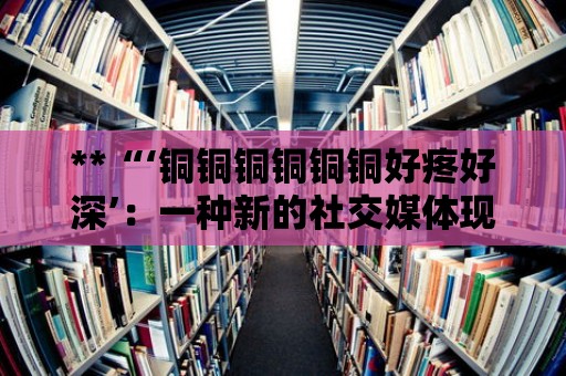 **“‘銅銅銅銅銅銅好疼好深’：一種新的社交媒體現象”**