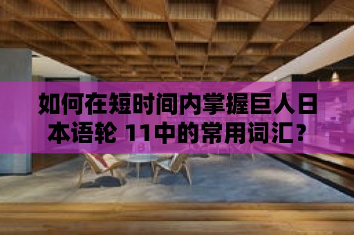 如何在短時間內(nèi)掌握巨人日本語輪 11中的常用詞匯？