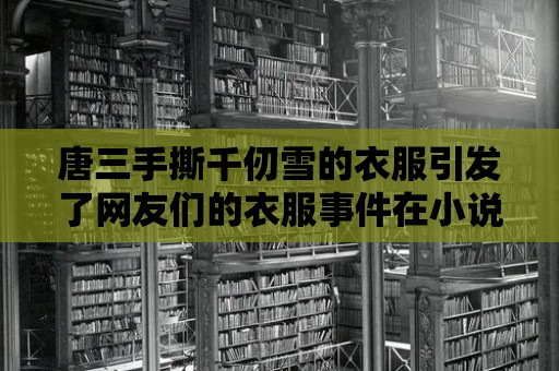 唐三手撕千仞雪的衣服引發了網友們的衣服事件在小說與動漫中有何不同？