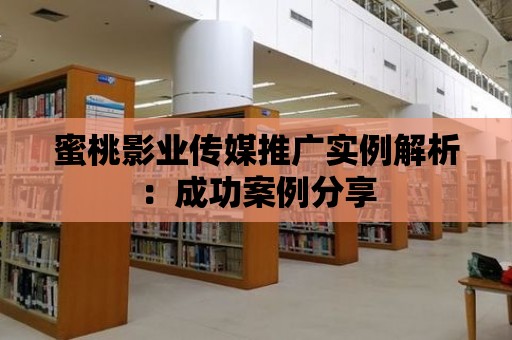 蜜桃影業(yè)傳媒推廣實例解析：成功案例分享