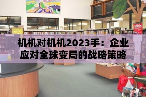 機機對機機2023手：企業(yè)應(yīng)對全球變局的戰(zhàn)略策略