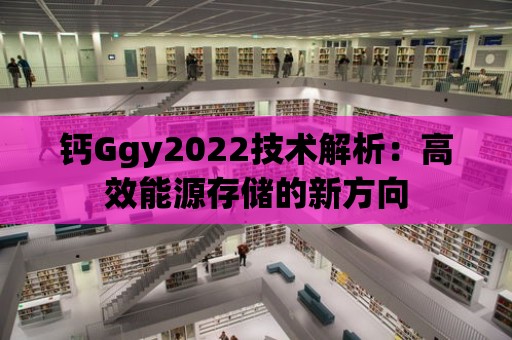 鈣Ggy2022技術解析：高效能源存儲的新方向