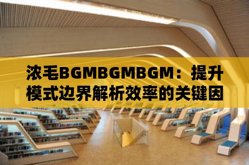 濃毛BGMBGMBGM：提升模式邊界解析效率的關鍵因素分析