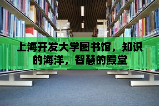 上海開發大學圖書館，知識的海洋，智慧的殿堂