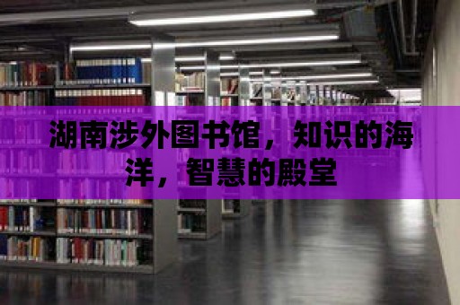 湖南涉外圖書館，知識的海洋，智慧的殿堂