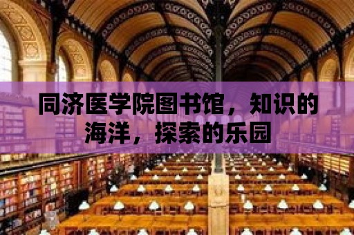 同濟醫學院圖書館，知識的海洋，探索的樂園