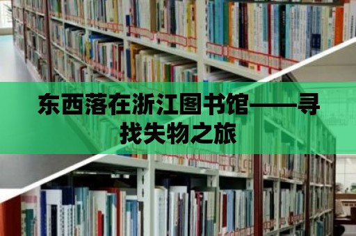 東西落在浙江圖書館——尋找失物之旅