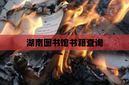 湖南圖書館書籍查詢