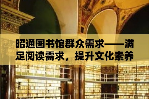 昭通圖書館群眾需求——滿足閱讀需求，提升文化素養