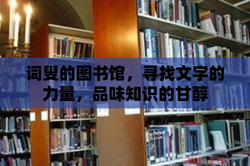 詞叟的圖書館，尋找文字的力量，品味知識的甘醇