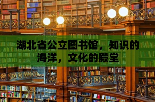 湖北省公立圖書館，知識的海洋，文化的殿堂