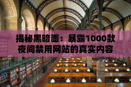 揭秘黑暗面：暴露1000款夜間禁用網站的真實內容