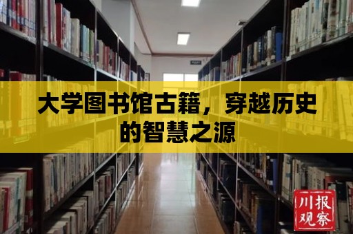 大學圖書館古籍，穿越歷史的智慧之源