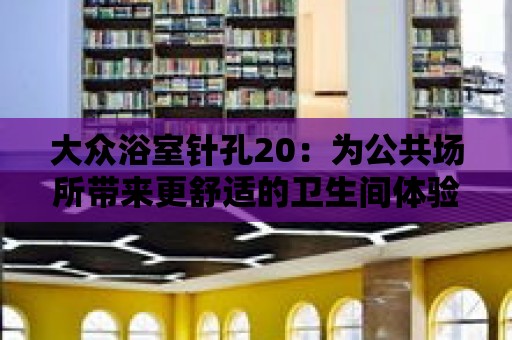 大眾浴室針孔20：為公共場所帶來更舒適的衛生間體驗