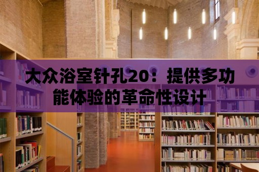 大眾浴室針孔20：提供多功能體驗的革命性設計