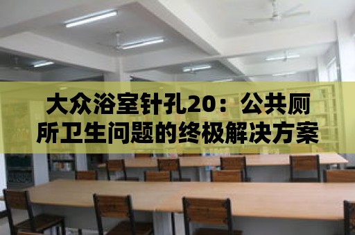 大眾浴室針孔20：公共廁所衛生問題的終極解決方案