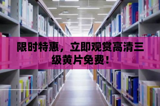 限時特惠，立即觀賞高清三級黃片免費！