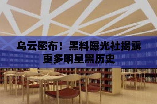 烏云密布！黑料曝光社揭露更多明星黑歷史