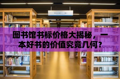 圖書館書標價格大揭秘，一本好書的價值究竟幾何？