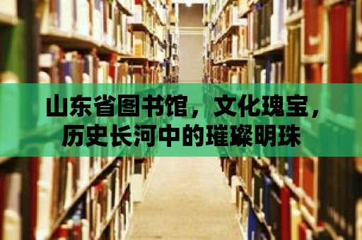 山東省圖書館，文化瑰寶，歷史長河中的璀璨明珠