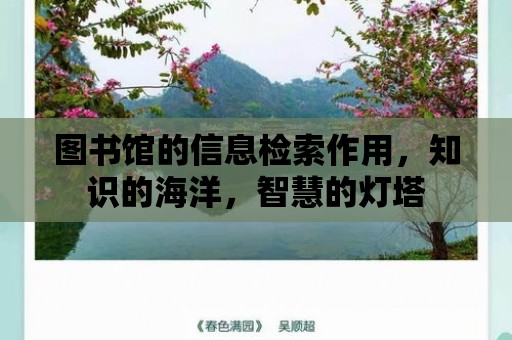 圖書館的信息檢索作用，知識的海洋，智慧的燈塔