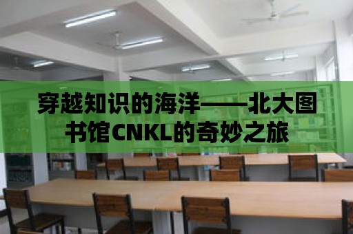 穿越知識的海洋——北大圖書館CNKL的奇妙之旅