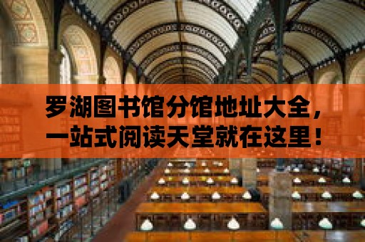 羅湖圖書館分館地址大全，一站式閱讀天堂就在這里！