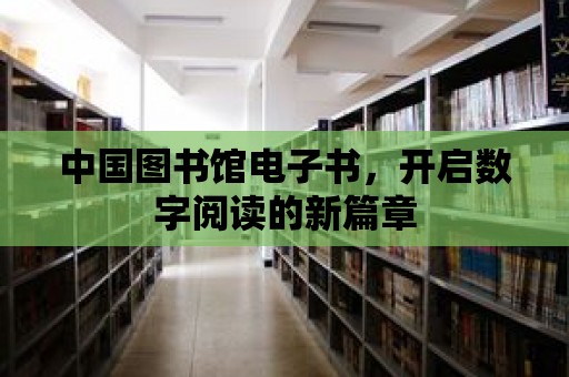 中國圖書館電子書，開啟數(shù)字閱讀的新篇章