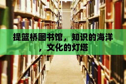 提籃橋圖書館，知識的海洋，文化的燈塔