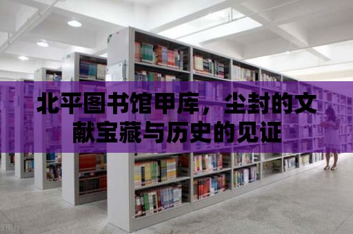 北平圖書館甲庫，塵封的文獻寶藏與歷史的見證