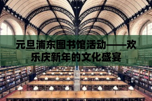 元旦浦東圖書館活動——歡樂慶新年的文化盛宴