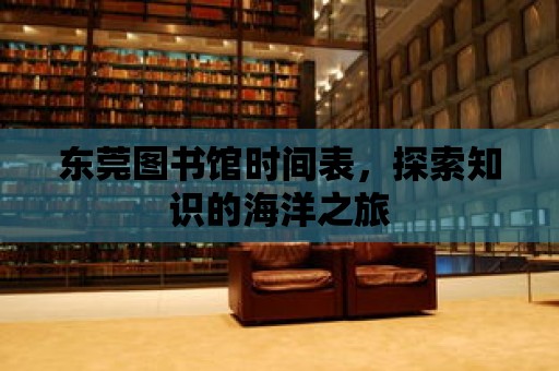 東莞圖書館時間表，探索知識的海洋之旅