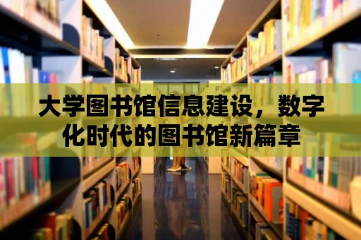 大學圖書館信息建設，數字化時代的圖書館新篇章