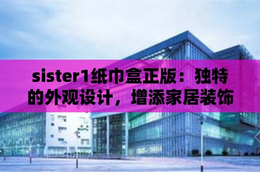 sister1紙巾盒正版：獨特的外觀設計，增添家居裝飾的亮點