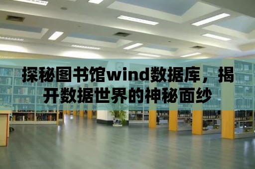 探秘圖書館wind數據庫，揭開數據世界的神秘面紗