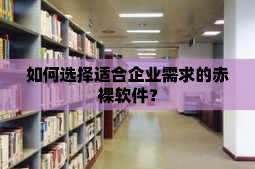 如何選擇適合企業需求的赤裸軟件？