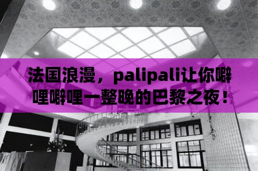 法國浪漫，palipali讓你噼哩噼哩一整晚的巴黎之夜！