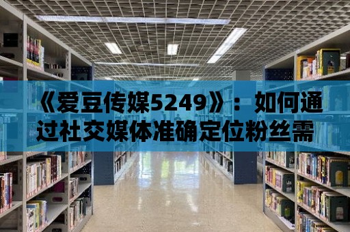 《愛豆傳媒5249》：如何通過社交媒體準確定位粉絲需求？