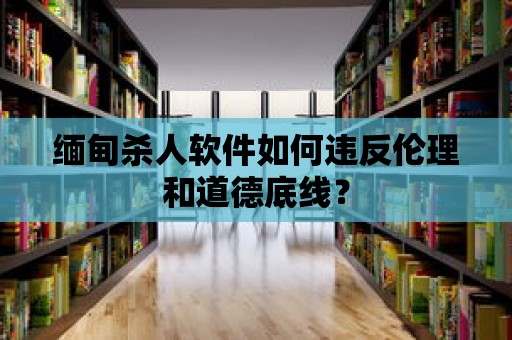 緬甸殺人軟件如何違反倫理和道德底線(xiàn)？