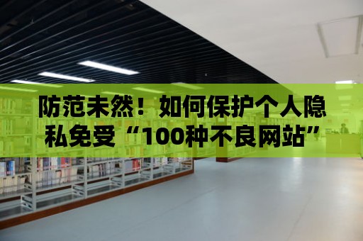 防范未然！如何保護個人隱私免受“100種不良網站”的侵犯