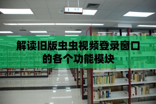 解讀舊版蟲蟲視頻登錄窗口的各個功能模塊