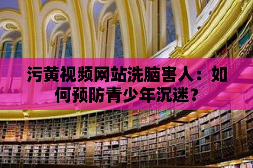 污黃視頻網站洗腦害人：如何預防青少年沉迷？