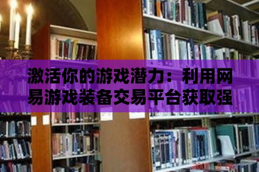 激活你的游戲潛力：利用網易游戲裝備交易平臺獲取強力裝備