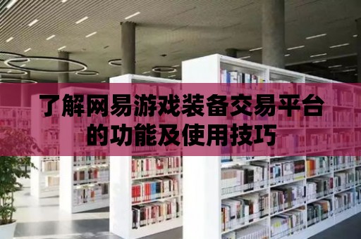 了解網易游戲裝備交易平臺的功能及使用技巧