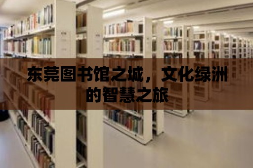 東莞圖書館之城，文化綠洲的智慧之旅