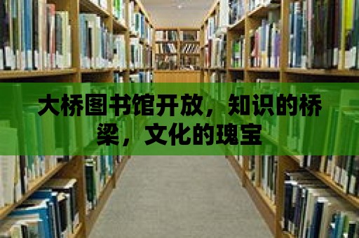 大橋圖書館開放，知識的橋梁，文化的瑰寶