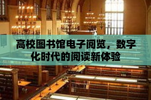 高校圖書館電子閱覽，數(shù)字化時代的閱讀新體驗